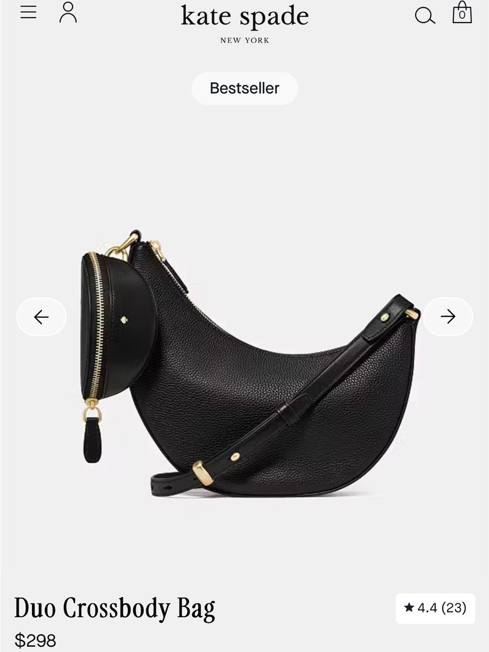 DUO BLACK CROSSBODY BAG KATE SPADE
